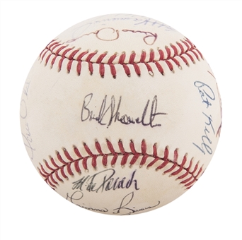 1995 New York Yankees Team Signed OAL Budig Baseball with 21 Signatures Including Rookie Derek Jeter and Mariano Rivera from the Willie Randolph Collection (Randolph LOA & Beckett)